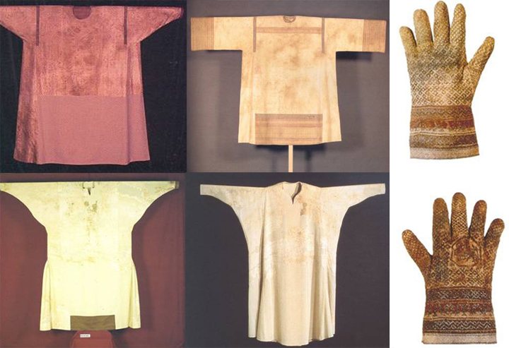 Košile, tunika, dalmatika a rukavice Rodriga Ximeneze de Rada (+1247) uložené v IPHE Madrid