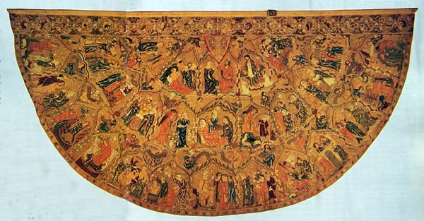 Plášť anglické provenience (1315-35) uložený v katedrále Pienza
