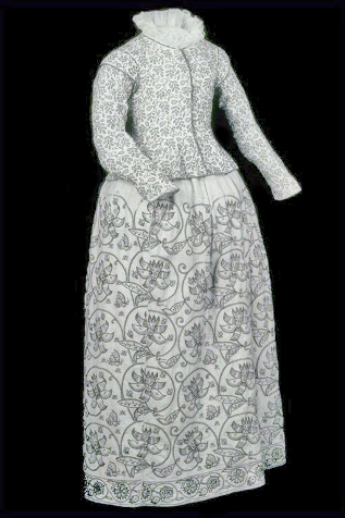 Sukně udělaná z fustianu v letech 1620-1640 je ve sbírkách Musea of London. Zdroj: Museum of London.org.uk