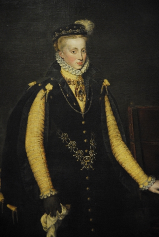 Anna Habsburská - portrét španělské královny od Anthonise Mora z r. 1570. Kunsthistorische museum, Vídeň, Foto ing. P.Polášek